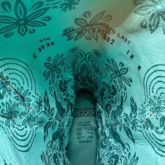 CORRAL Womens Tall Cowboy Boots 9 M Black Studded Overlay Crystal Boot C3934 NWT - Picture 10 of 13